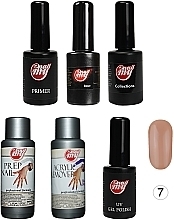 Set - My Nail 2021 №7 (base/7g + top/7g + gel/polish/7g + primer/10ml + prep/10ml + remover/60ml) — photo N1