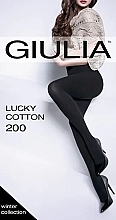 Tights "Lucky Cotton" 200 Den, nero - Giulia — photo N4