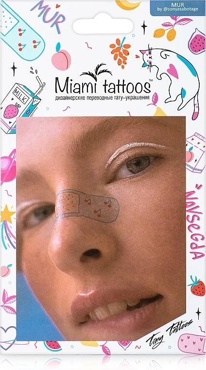 Colored Temporary Tattoo - Miami Tattoos Mur — photo N3