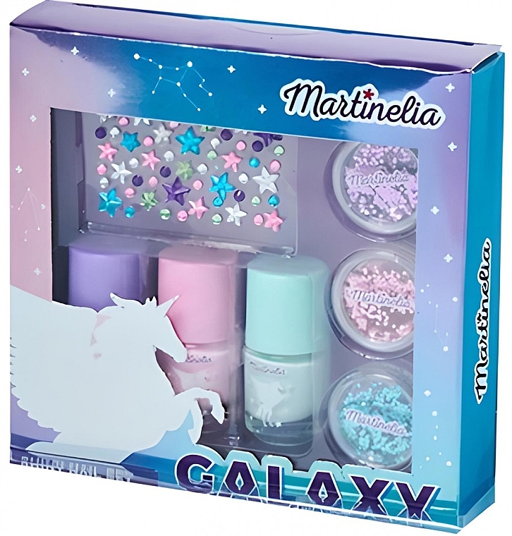 Glittery Nail Set 'Galactic Dreams' - Martinelia Galaxy Shiny Nail Set — photo N1