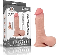 Fragrances, Perfumes, Cosmetics Dildo with Scrotum - LoveToy Sliding Skin Dual Layer Dong 7.8"