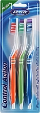 Toothbrush Set, orange, green, blue - Beauty Formulas Control Action Toothbrush — photo N1