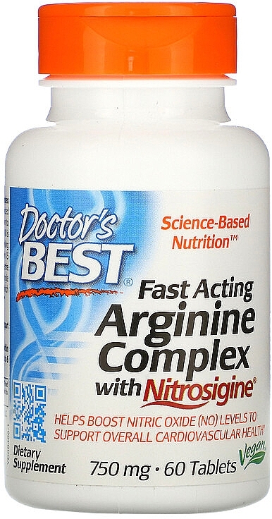 Fast Acting Arginine Complex with Nitrosigine - Doctor's Best Fast Acting Arginine Complex with Nitrosigine — photo N1