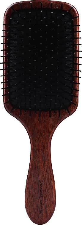 Square Hair Comb, bubinga wood, 24 cm - Janeke Bobinga Wood Hairbrush — photo N9