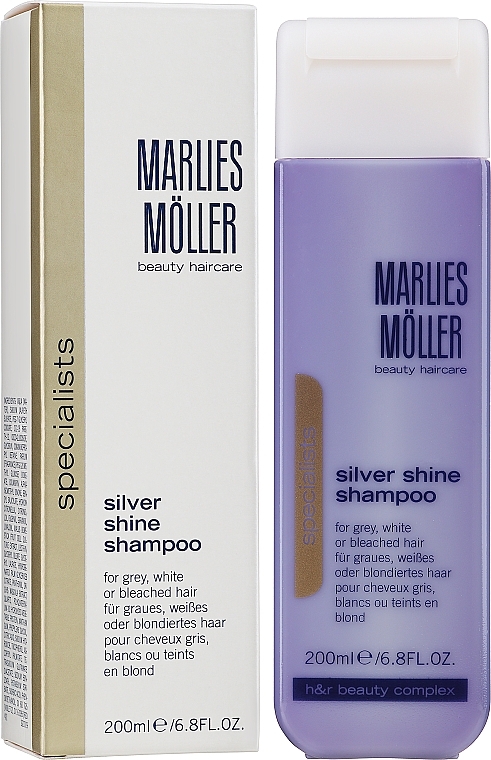 Anti-Yellow Shampoo for Blonde Hair - Marlies Moller Specialist Silver Shine Shampoo — photo N1