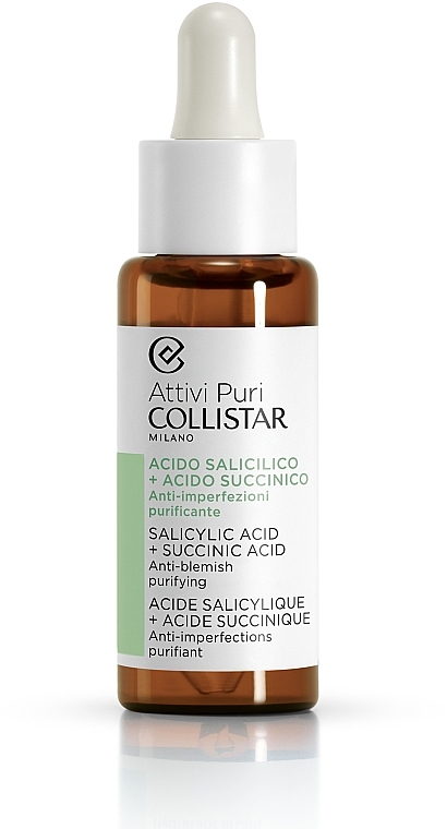 Face Drops with Salicylic Acid & Succinic Acid - Collistar Attivi Puri Salicylic Acid + Succinic Acid — photo N1