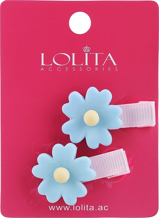 Hair Clip with Flower, blue 2 - Lolita Accessoires — photo N1