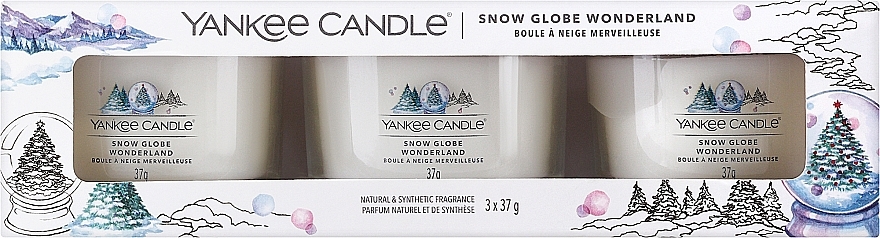 Scented Mini Candle in Jar - Yankee Candle Snow Globe Wonderland Filled Votive — photo N2