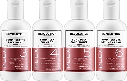 Set - Makeup Revolution Haircare Bond Plex (tr/100ml + sh/100ml + cond/100ml + h/cr/100ml) — photo N2