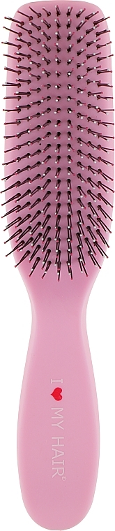 Kids Hair Brush "Spider Soft Kids", 9 rows, matte, pink - I Love My Hair — photo N1