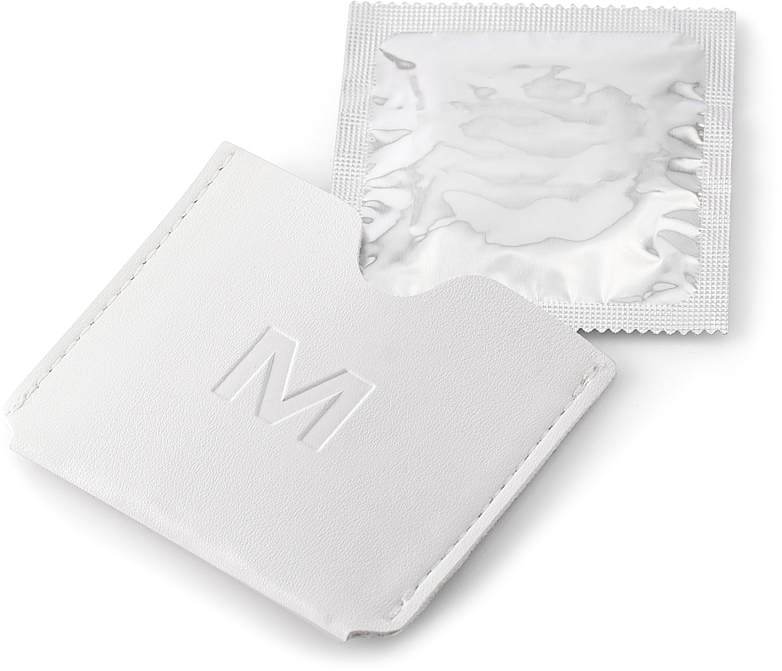 Condom 'Classic' Case, white - MAKEUP Condom Holder Pu Leather White — photo N2