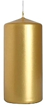 Fragrances, Perfumes, Cosmetics Cylindrical Candle 50x100 mm, gold metallic - Bispol