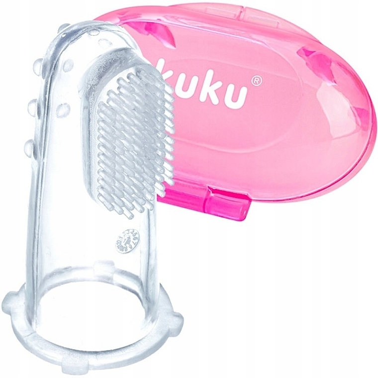 Silicone Toothbrush Massager with Container, pink - Akuku — photo N1