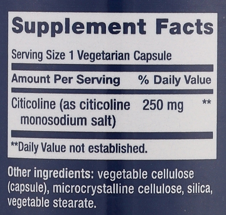 Citicoline Dietary Supplement - Life Extension Cognizin CDP-Choline Caps, 250 mg — photo N3