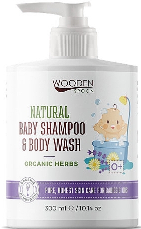 Baby Shampoo & Body Wash - Wooden Spoon Natural Baby Shampoo & Body Wash Organic Herbs — photo N1