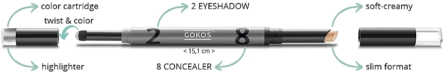 Eye Cleanser-Highlighter Pencil - Gokos Cover&Glow — photo N9