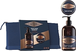 Fragrances, Perfumes, Cosmetics Set - Gillette King C. Gillette Perfect Beard Regimen Kit (wash/350ml + b/balm/100ml + bag/1pc)