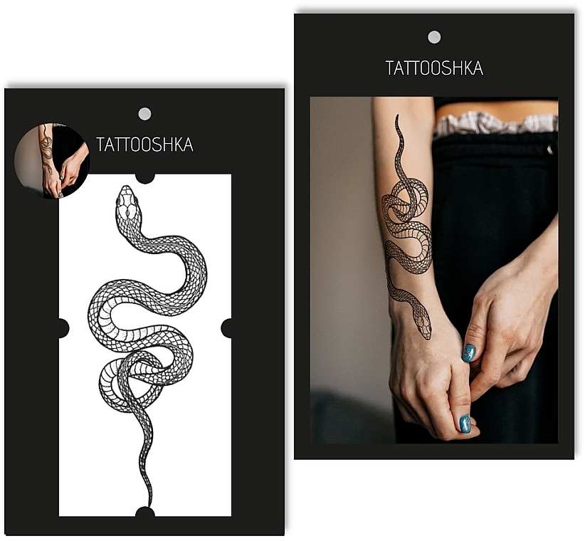 Temporary Tattoo "Snake 20 cm" - Tattooshka — photo N1