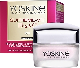 Fragrances, Perfumes, Cosmetics Repairing Anti-Wrinkle Night Cream 50+ - Yoskine Supreme-Vit B12 & C Anti-Aging Renewal Vitamin Face Cream