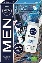 Fragrances, Perfumes, Cosmetics Set - Nivea Men Daily Trio Set (sh/gel/250ml + deo/150ml + b/cr/30ml)