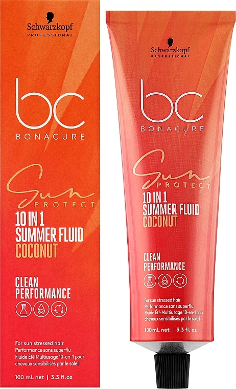 Multifunctional Hair Fluid - Schwarzkopf Professional Bonacure Sun Protect 10-In-1 Summer Fluid Coconut — photo N2