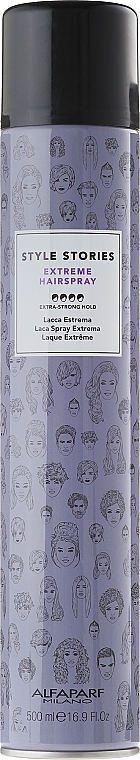 Extra Strong Hold Hair Spray - Alfaparf Milano Style Stories Extra Strong Hairspray — photo N1