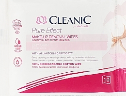 Fragrances, Perfumes, Cosmetics Makeup Remover Wipes for Dry Skin, 10 pcs - Cleanic Pure Effect Soothing