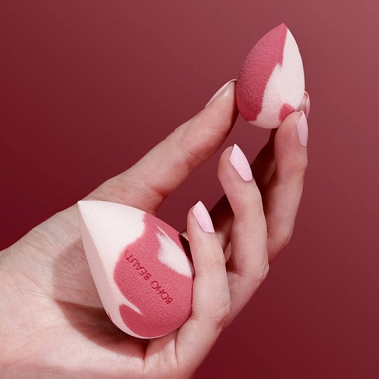 Sponge Set, slanted pink-berry/mini slanted pink-berry - Boho Beauty Bohoblender Pinky Berry Cut + Pinky Berry Mini Cut — photo N70