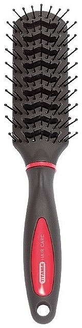 Square Hair Brush, 24 cm, red - Titania — photo N1