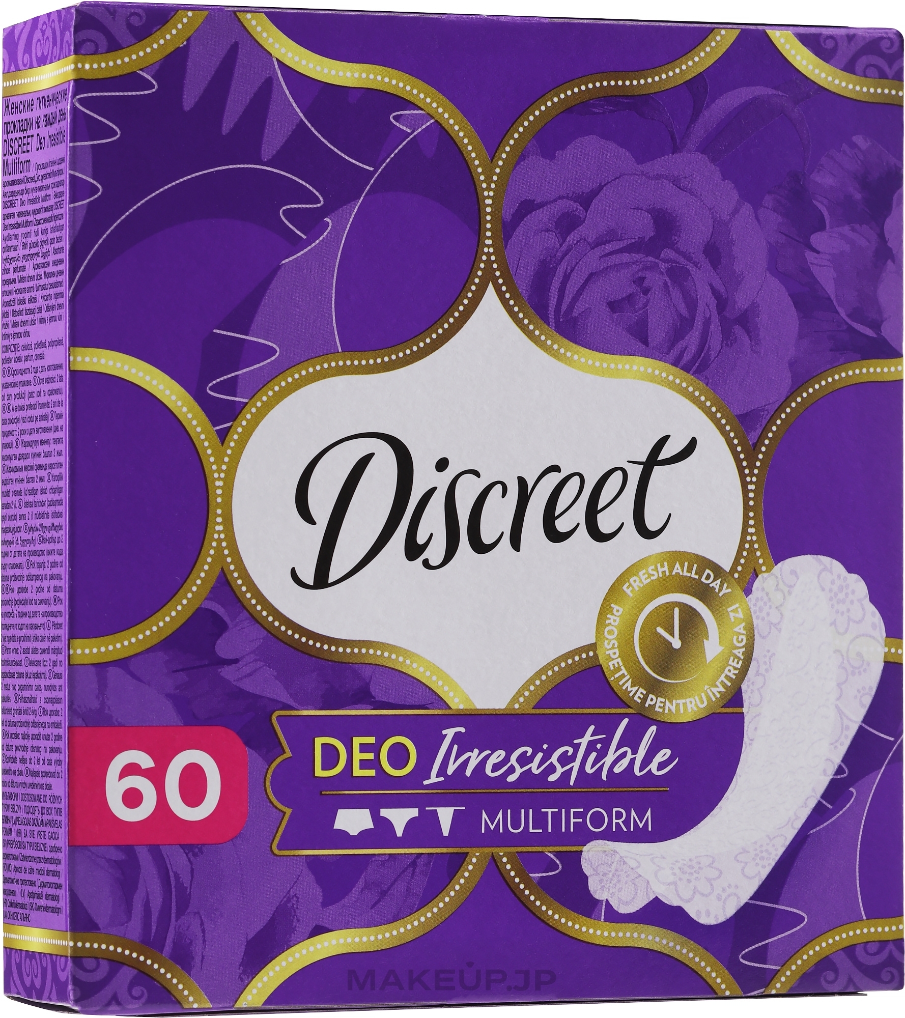 Daily Sanitary Pads Deo Irresistible Multiform, 60 pcs - Discreet — photo 60 ЊВ.