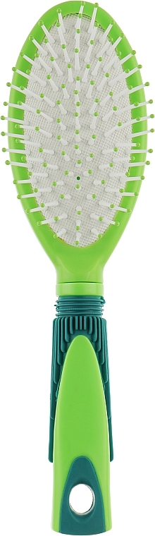 Oval Massage Hair Brush, light green - Laskovaya — photo N1