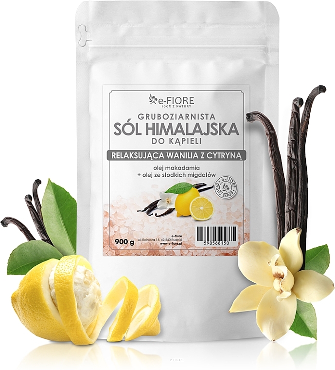 Himalayan Salt "Vanilla with Lemon" - E-fiore Himalayan Salt With Oils Sensual Vanilla With Lemon — photo N16