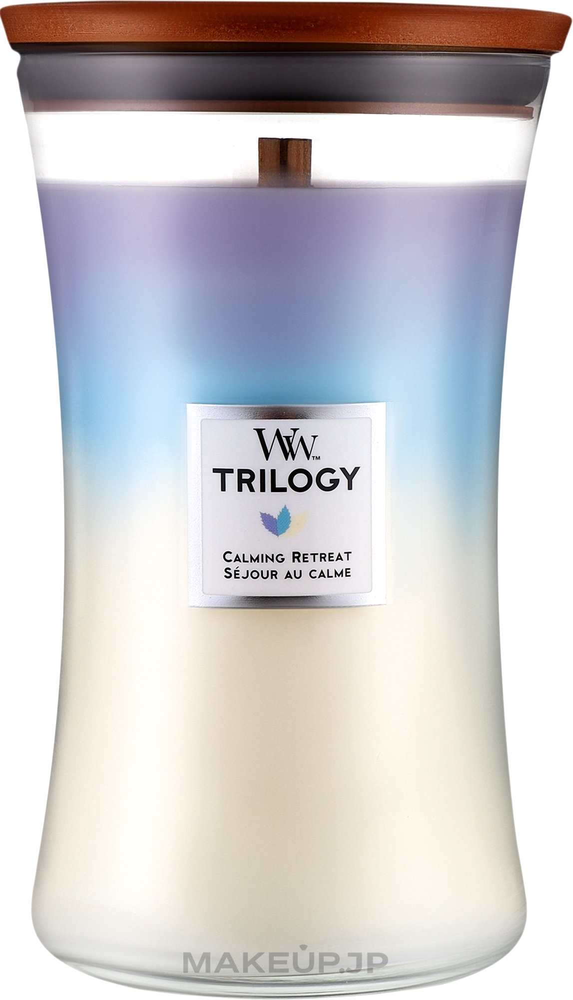 Scented Candle in Glass - Woodwick Hourglass Trilogy Candle Calming Retreat  — photo 609.5 g