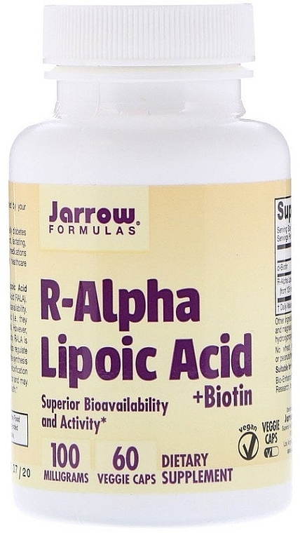 Alpha-lipoic Acid with Biotin - Jarrow Formulas R-Alpha Lipoic Acid + Biotin — photo N1