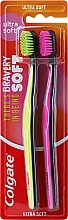 Ultra-Soft Toothbrush Set, 2 pcs., green + pink - Colgate Ultra Soft — photo N1