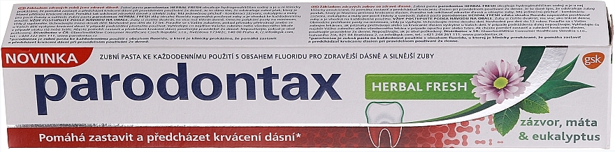 Anti-Bleeding Gums & Periodontosis Toothpaste - Parodontax Herbal Fresh — photo N3