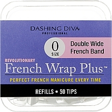 Fragrances, Perfumes, Cosmetics Wide Tips 'French Smile+' - Dashing Diva French Wrap Plus Double Wide White 50 Tips (Size 0)