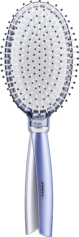 Oval Massage Hair Brush, 24.5 cm, purple - Titania Salon Professional Cushion Brush — photo N1