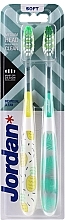 Fragrances, Perfumes, Cosmetics Toothbrush Individual Clean, soft, yellow with pineapple + mint green with leaves - Jordan Individual Clean Soft