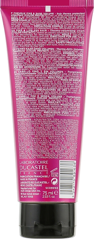 Thin Hair Cream - Laboratoire Ducastel Subtil Color Lab Volume Intense Thermo Cream — photo N2