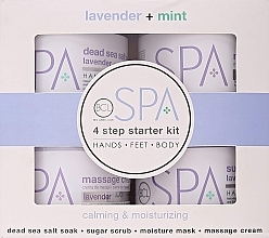 Fragrances, Perfumes, Cosmetics Set - BCL SPA 4 Step Starter Kit Lavender + Mint (scr/454g + salt/454g + mask/473ml + cr/473ml)