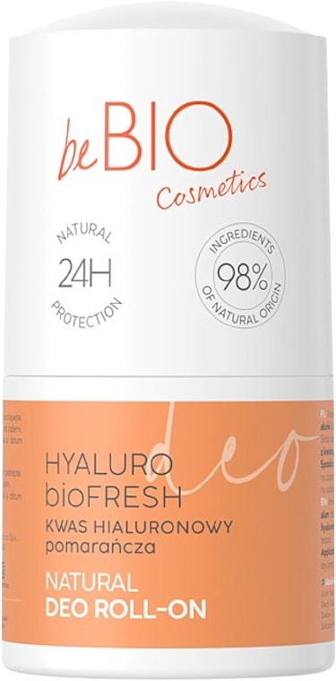 Natural Roll-On Deodorant with Hyaluronic Acid & Orange Extract - BeBio Natural Deo Roll-On — photo N1