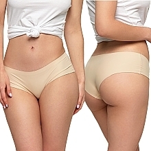 Seamless Laser-Cut Panties, beige - Moraj — photo N1