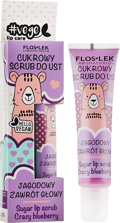 Sugar Lip Scrub "Crazy Bleuberry" - Floslek Vege Lip Care Sugar Lip Scrub Crazy Bleuberry — photo N1