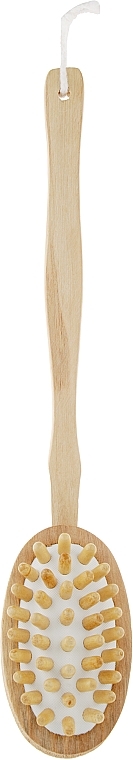Wooden Dry Massage Brush with Natural Bristles - InJoy — photo N8