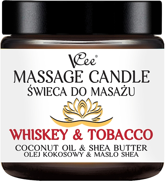 Whiskey & Tobacco Massage Candle - VCee Massage Candle Whiskey & Tobacco Coconut Oil & Shea Butter — photo N1