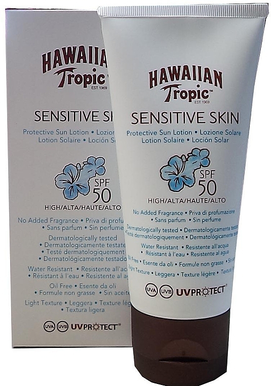 Sun Lotion for Sensitive Skin - Hawaiian Tropic Sensitive Skin Protective Sun Lotion Spf50 — photo N1