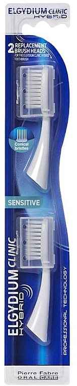 Sonic Toothbrush Heads, 2 pcs - Elgydium Clinic Hybrid Sensitive — photo N1