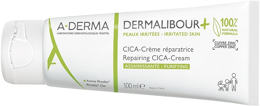 Repair Irritated Skin Cream - A-Derma Dermalibour + Repairing CICA-Cream — photo N1