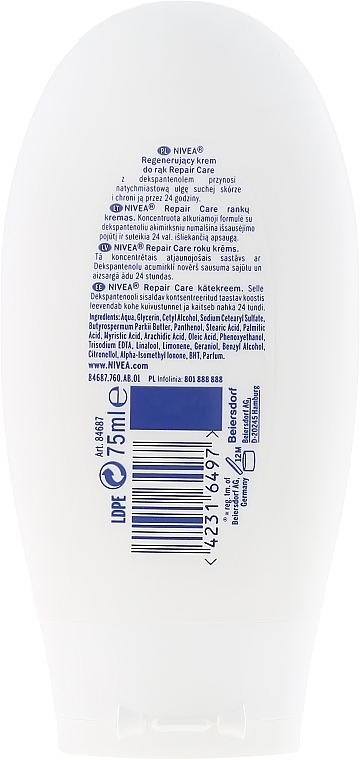 Hand Cream for Dry Skin - NIVEA Repair Care Hand Cream — photo N2